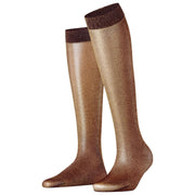 Calzini alti al ginocchio Falke Glitter 30 denari - Barolo/Oro