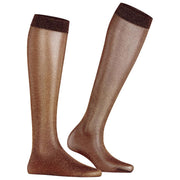 Calzini alti al ginocchio Falke Glitter 30 denari - Barolo/Oro
