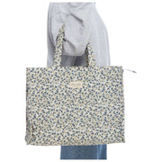 Borsa shopper grande primaverile Moon Nude - Blu/Bianco/Verde