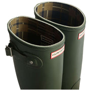 Stivali Wellington Hunter Original alti foderati in tartan - Verde oliva scuro