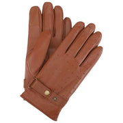 Guanti con cinturino in pelle traforata Isotoner - Tan