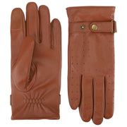 Guanti con cinturino in pelle traforata Isotoner - Tan