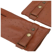 Guanti con cinturino in pelle traforata Isotoner - Tan