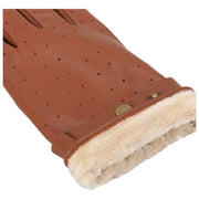 Guanti con cinturino in pelle traforata Isotoner - Tan