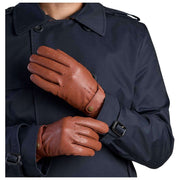 Guanti con cinturino in pelle traforata Isotoner - Tan