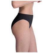Slip Natori Bliss in cotone nudo dal taglio alto - Nero