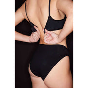 Slip Natori Bliss in cotone nudo dal taglio alto - Nero