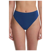 Slip Natori Bliss a taglio alto in cotone nudo - Blu cobalto scuro