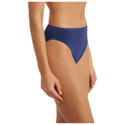 Slip Natori Bliss a taglio alto in cotone nudo - Blu zaffiro scuro