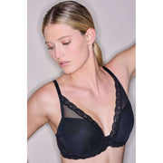 Reggiseno T-shirt Natori Feathers con scollo profondo - Nero