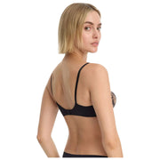 Reggiseno a balconcino in pizzo Skarlett Blue Entice - Nero/nylon marrone chiaro