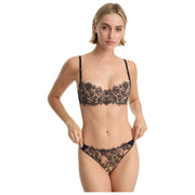 Reggiseno a balconcino in pizzo Skarlett Blue Entice - Nero/nylon marrone chiaro