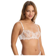 Reggiseno a balconcino in pizzo Skarlett Blue Entice - Bianco/nylon marrone chiaro