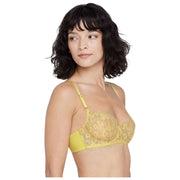 Reggiseno a balconcino in pizzo Skarlett Blue Entice - color canarino/nylon marrone chiaro