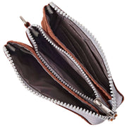 Portafoglio piccolo in tela riciclata Roka Carnaby - Marrone cioccolato