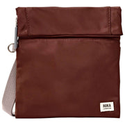 Borsa a tracolla piccola in nylon riciclato Roka Stratford - Rocky Road Marrone