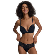 Slip bikini in pizzo Captivate blu Skarlett - nero