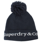 Superdry & Co Cappello a cuffia lavorato a maglia con logo Athletic Essentials - Eclipse Navy