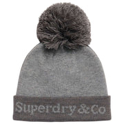 Superdry & Co Cappello in maglia con logo Athletic Essentials - Glacier Marl Grey