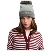 Superdry & Co Cappello in maglia con logo Athletic Essentials - Glacier Marl Grey