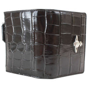 Borsa porta carte con patta sottile in coccodrillo goffrato Vivienne Westwood - nera