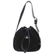 Borsa a secchiello in pelle scamosciata Vivienne Westwood Stacey - Nera