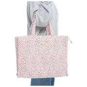Borsa shopper grande Moon Nude Peony - Rosa/Bianco