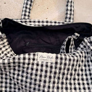 Borsa shopper grande classica Moon Nude - Nero/Bianco