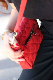 Borsa a tracolla trapuntata Hindbag Margault - Rosso terracotta