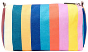 Borsa da toilette piccola Roka Mayfair in tela di cotone - Ampia multirighe
