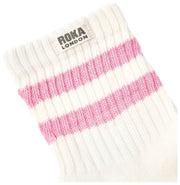 Calzini Roka Windsor Stripe Crew - Garofano rosa