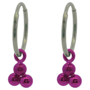 ti2-titanium-triple-bead-charm-hoop-earrings---pink-34330760
