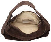 Borsa morbida in pelle scamosciata Elie Beaumont - Marrone cioccolato