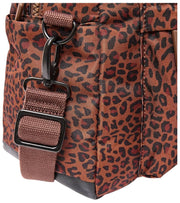 Borsone piccolo in tela riciclata Roka Gatwick - Mini Leopard Brown