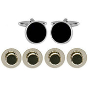david-van-hagen-round-cufflinks-and-dress-stud-set---blacksilver-34515675