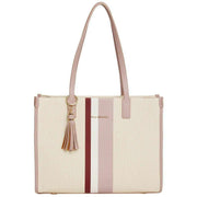 Alice Wheeler London Amalfi Stripe Tote Bag - Cream/Pink