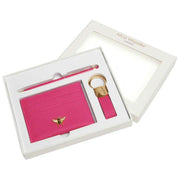Set regalo di lusso con portachiavi e penna Alice Wheeler London Bow - Rosa shocking