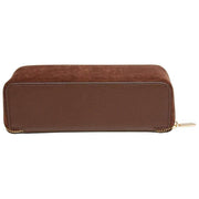 Alice Wheeler London Kensington piccola custodia da treno in pelle scamosciata - marrone cioccolato