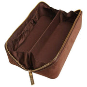 Alice Wheeler London Kensington piccola custodia da treno in pelle scamosciata - marrone cioccolato