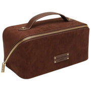 Custodia per treno in pelle scamosciata Alice Wheeler London Kensington - Marrone cioccolato