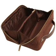 Custodia per treno in pelle scamosciata Alice Wheeler London Kensington - Marrone cioccolato