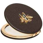 Specchio compatto rotondo Alice Wheeler London - Marrone cioccolato
