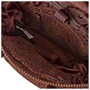 Zaino medio Roka Canfield B in tela riciclata - Mini Leopard Brown