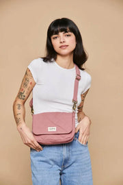 Borsa a tracolla trapuntata Hindbag Margault - rosa cipria