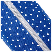Borsa da toilette piccola Roka Mayfair in tela di cotone - Pois blu scuro