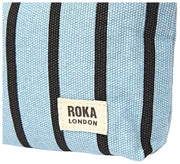 Custodia piccola in tela di cotone Roka Maida Vale - striscia blu