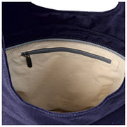 Borsa a tracolla grande in tela di cotone Roka Hoxton - Blu navy