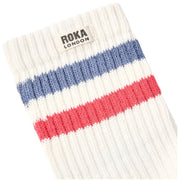 Calzini Roka Windsor Stripe Crew - Blu costiero/Scarlatto