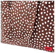 Borsa tote media in tela di cotone Roka Sloane - Macchia marrone