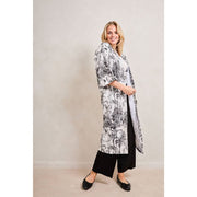 Kimono lungo Elie Beaumont Serendipity - Gru nera/bianca